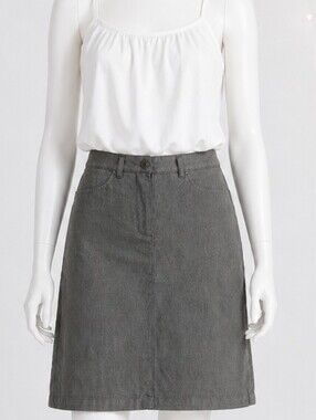 Sisley Dark Grey Straight Midi Skirt Office Corporate Chic Sz 10